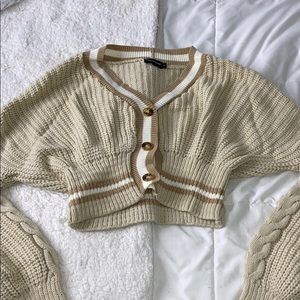 PRETTYLITTLETHING STONE LONG SLEEVE CARDIGAN
